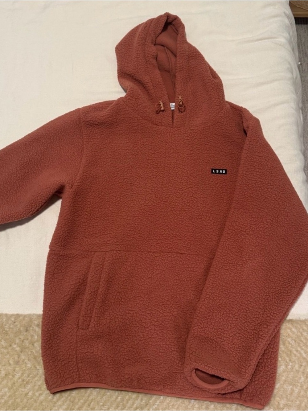 LSKD Women’s Rust Sherpa Fleece Hoodie